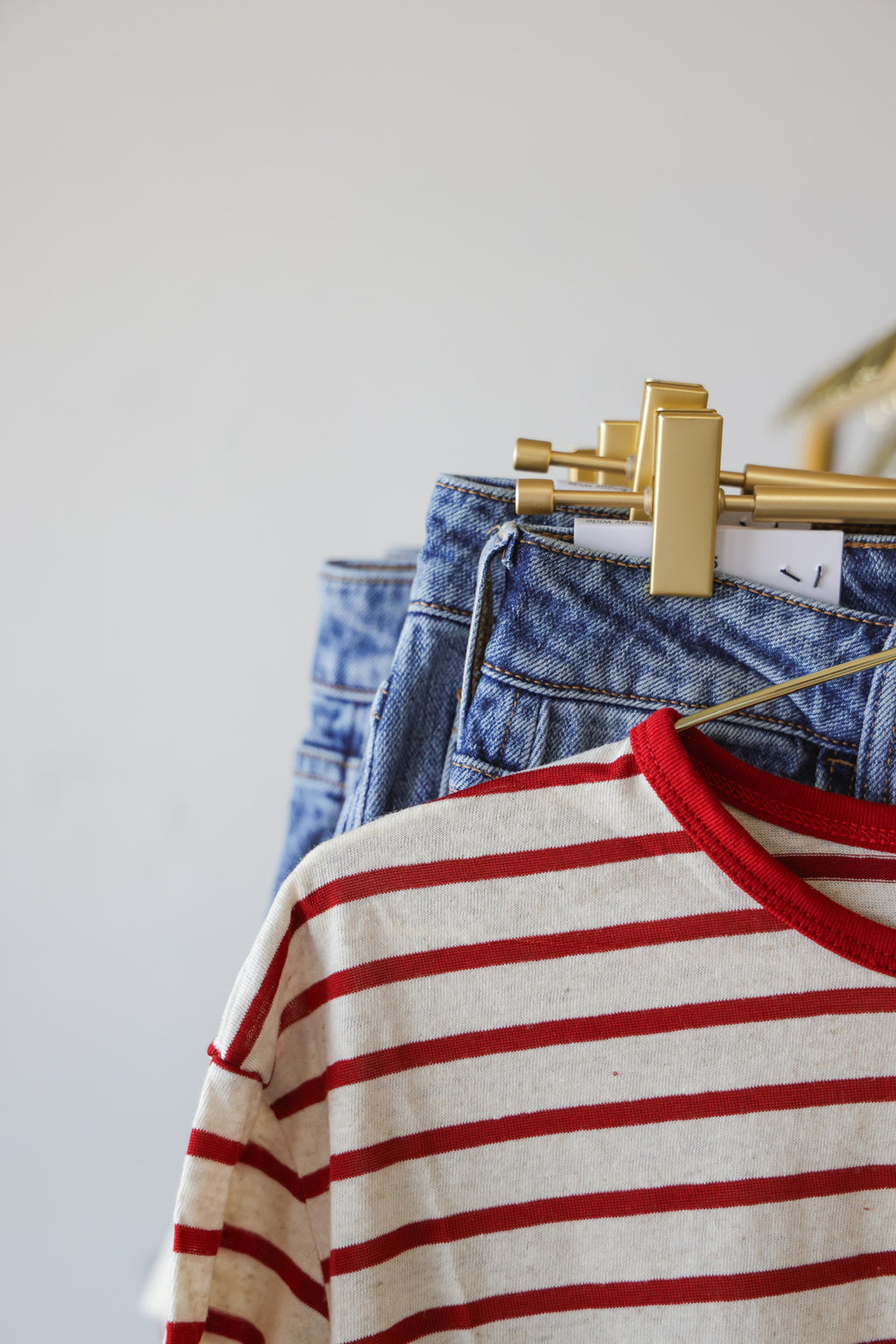 MIOU MUSE Essential Stripe Ringer Tee In Red