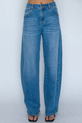 High Waisted Barrel Wide Leg Denim Jeans