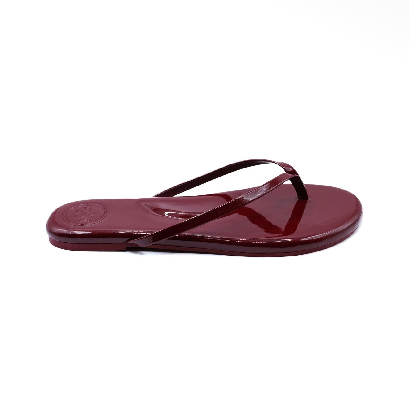 Coming soon: Soléi Sea Burgundy Patent Flip Flop Sandal