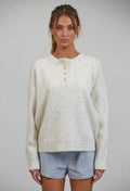 Honey Slouchy Henley Sweater
