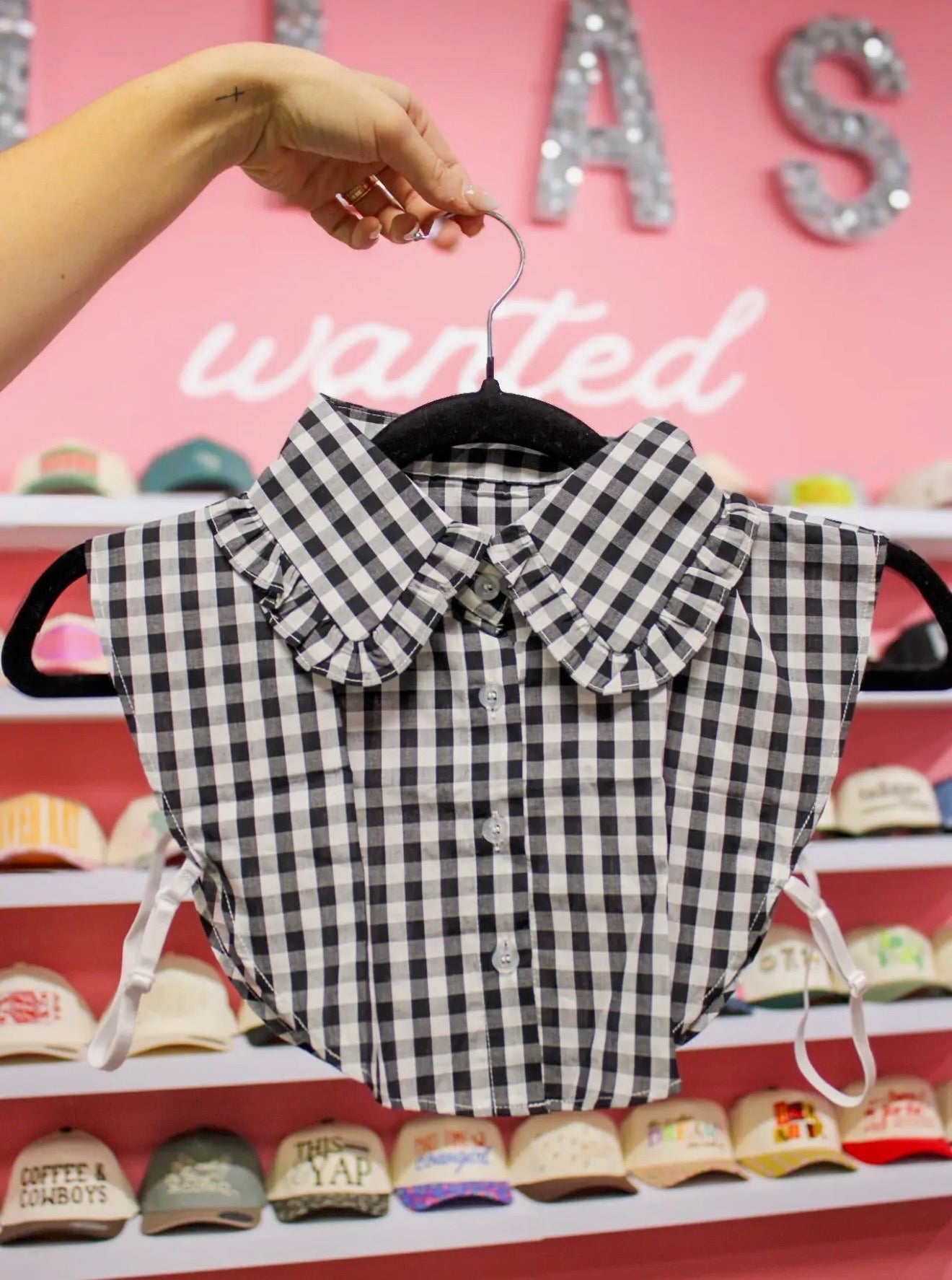 Black Gingham Collar