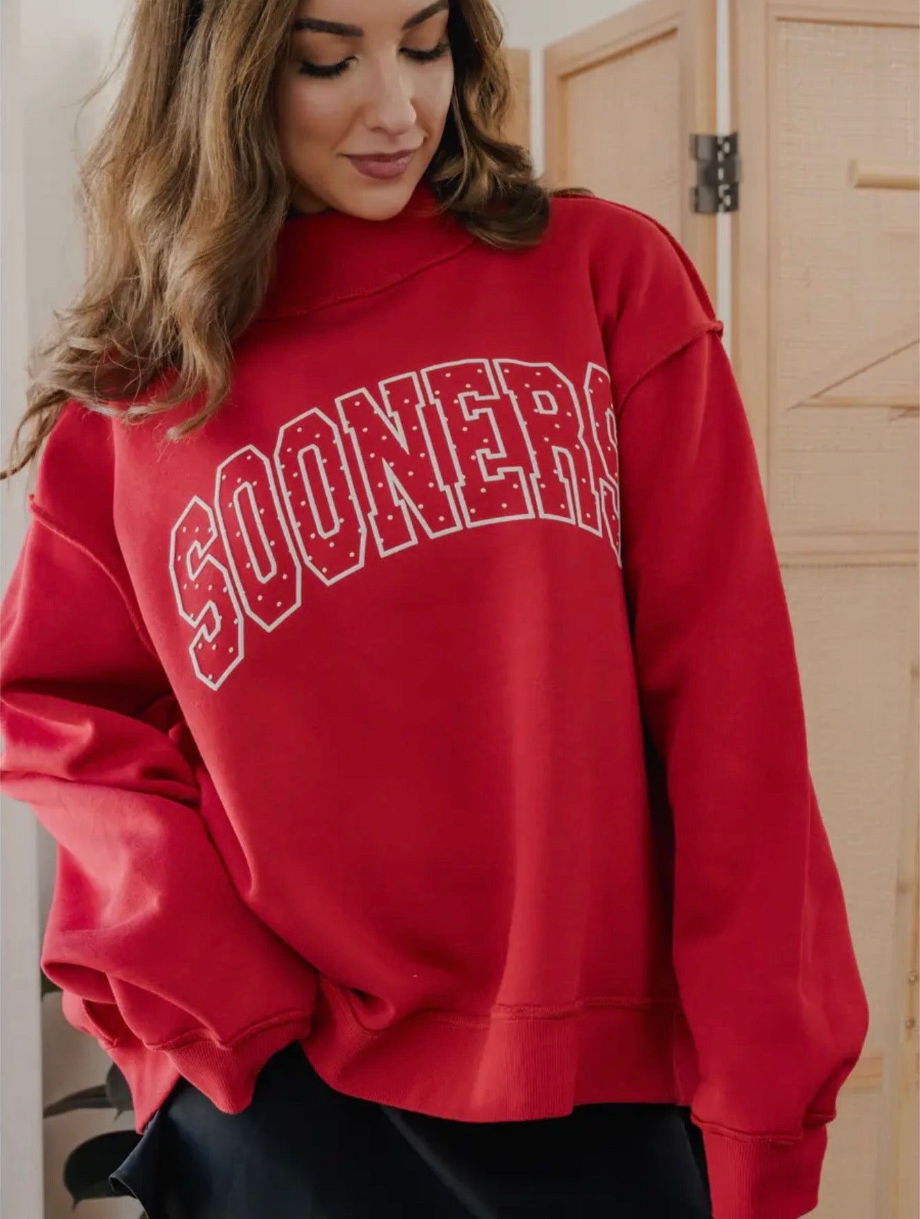 Pennant Mockneck Sooners Sweatshirt
