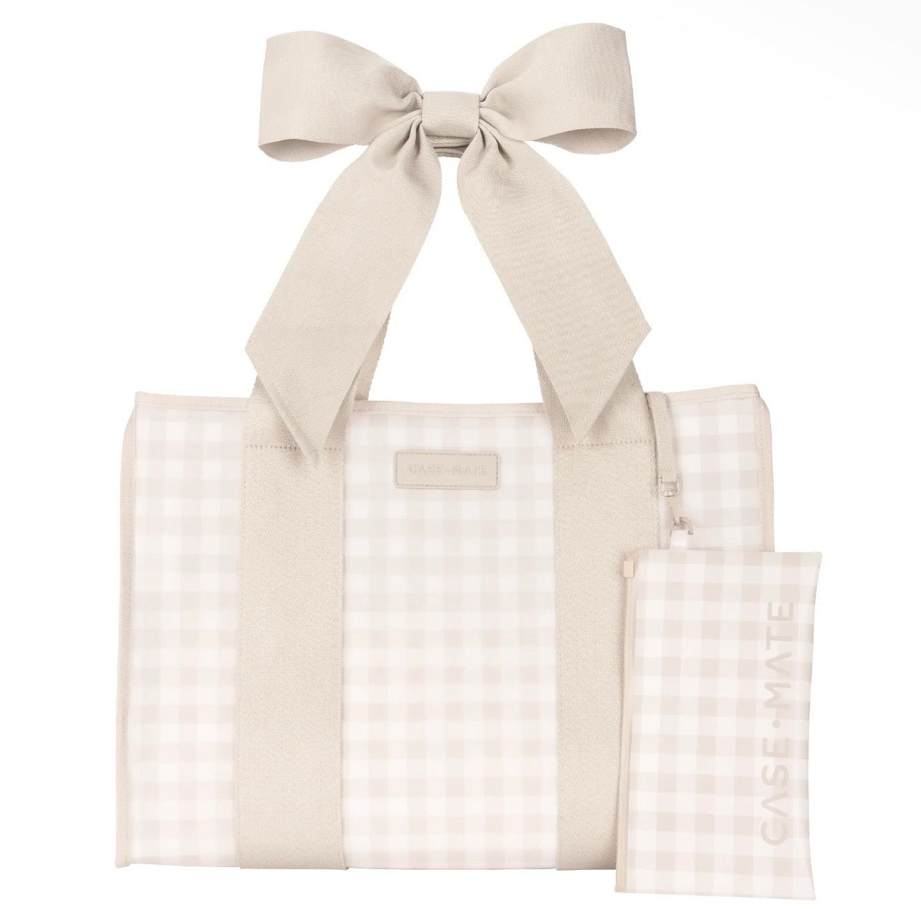 Case-Mate Latte Gingham Bow Jelly Tote Bag