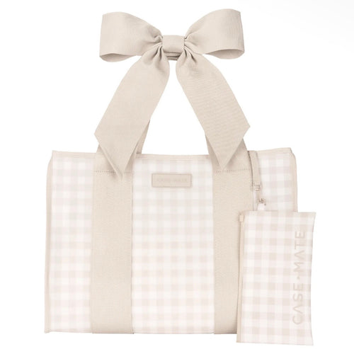 Case-Mate Latte Gingham Bow Jelly Tote Bag