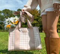 Case-Mate Latte Gingham Bow Jelly Tote Bag