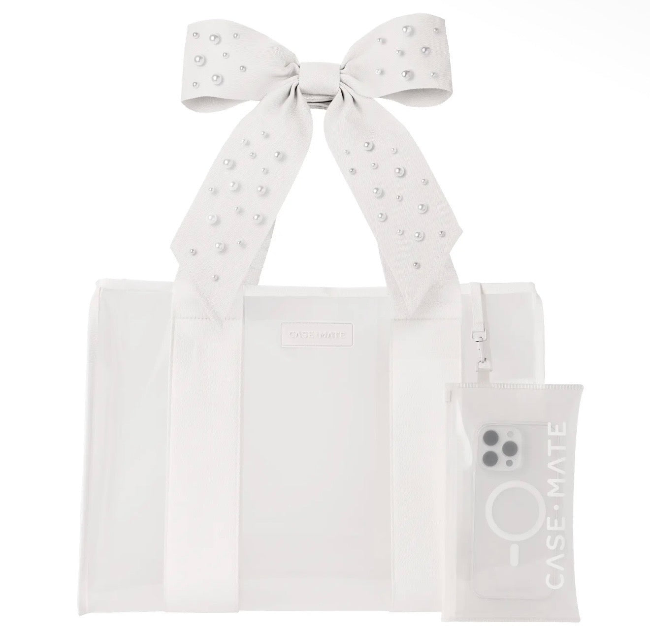Case-Mate Ivory Pearl Bow Jelly Tote Bag